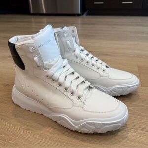 Alexander McQueen White and Black High-Top Sneakers